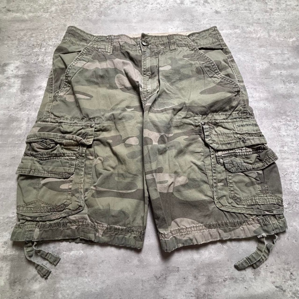 UnionBay Cargo Shorts Mens 30 Green Camo Baggy Y2K Outdoor Casual